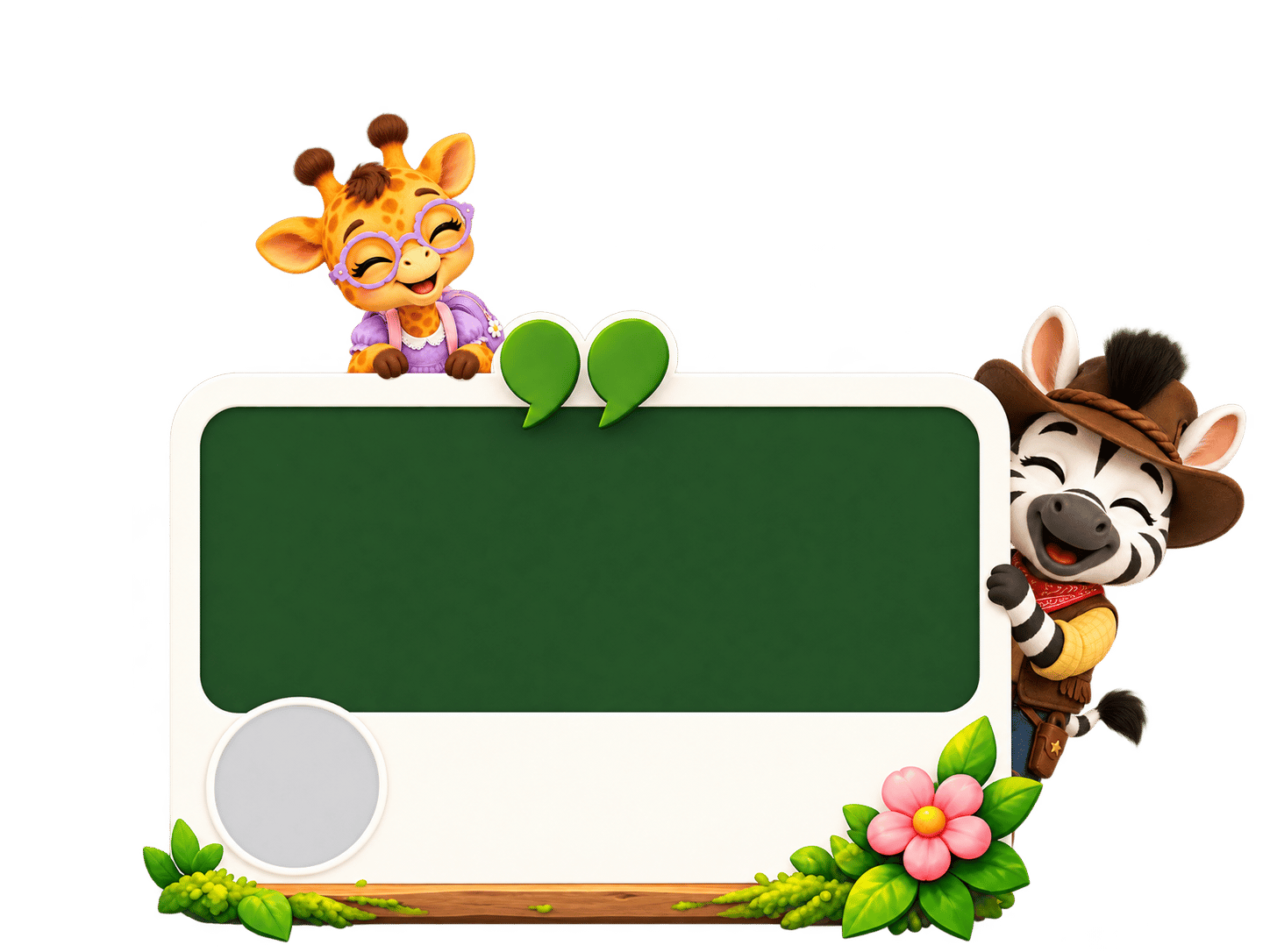 Khung lời động viên Hươu Mia và Ngựa Zebi